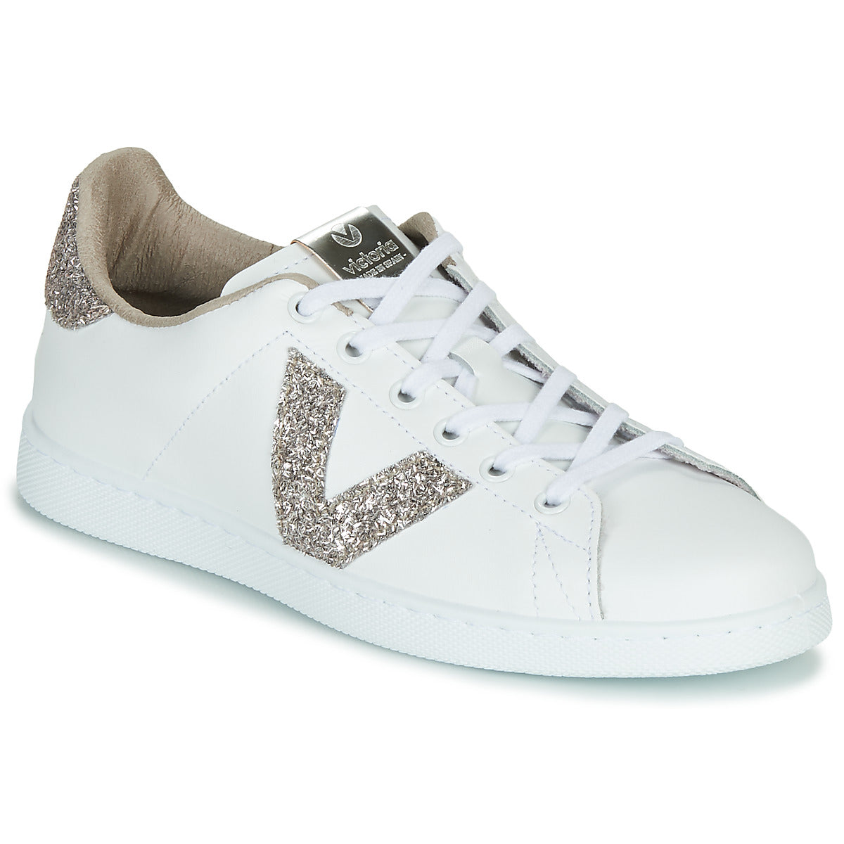 Sneakers basse Donna Victoria  TENIS PIEL GLITTER  Bianco