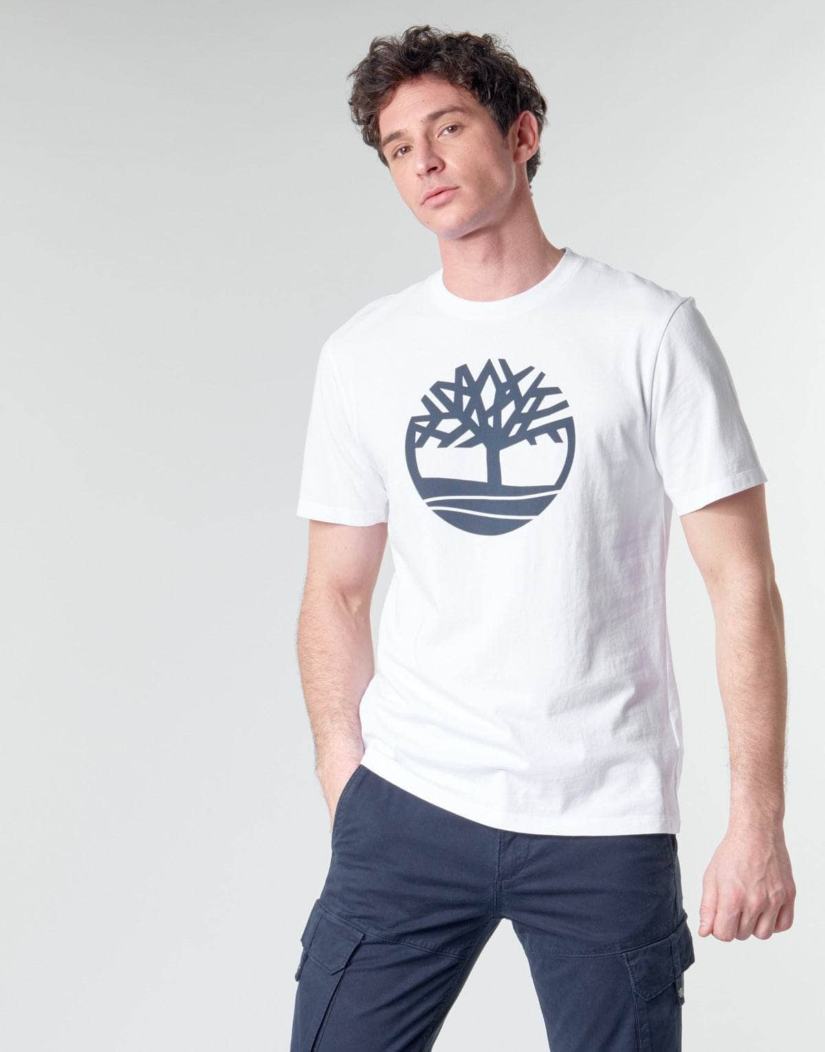 T-shirt Uomo Timberland  SS KENNEBEC RIVER BRAND TREE TEE  Bianco