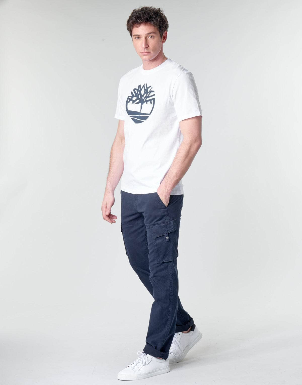 T-shirt Uomo Timberland  SS KENNEBEC RIVER BRAND TREE TEE  Bianco