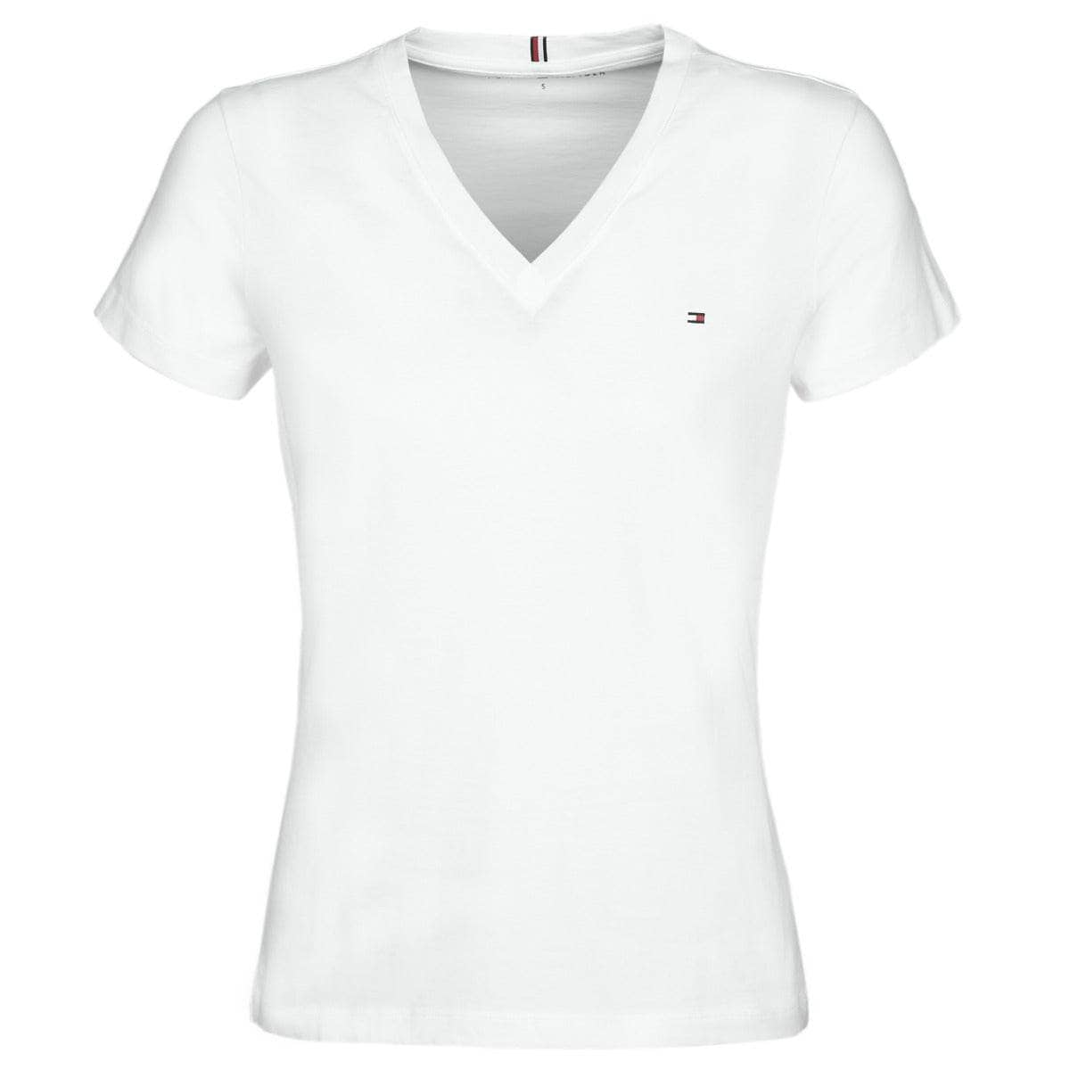 T-shirt Donna Tommy Hilfiger  HERITAGE V-NECK TEE  Bianco