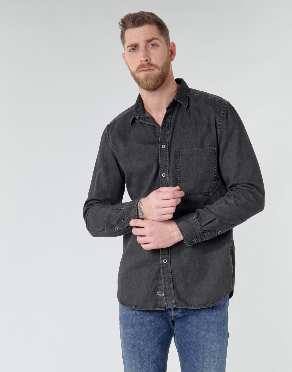 Camicia a maniche lunghe Uomo Diesel  D-BER-P  Nero