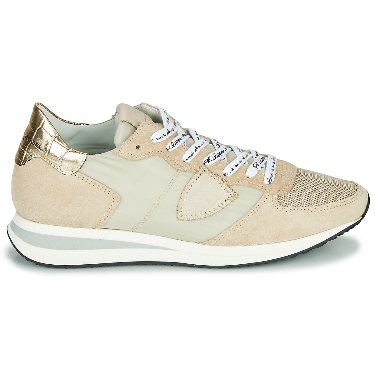 Sneakers basse Donna Philippe Model  TROPEZ X MONDIAL CROCO  Beige