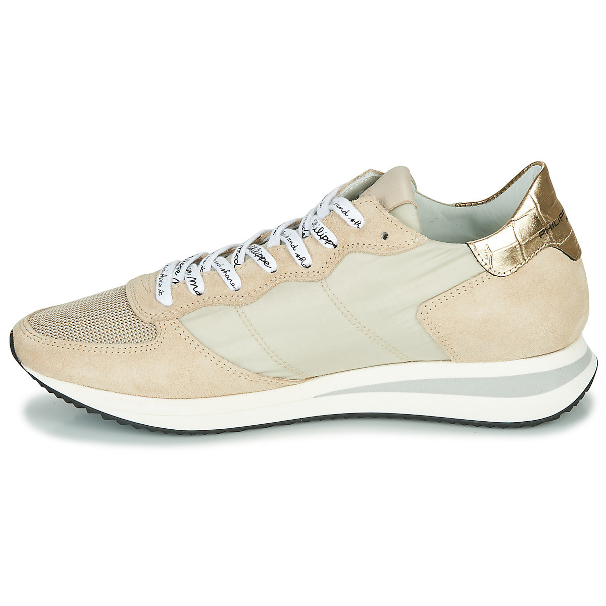 Sneakers basse Donna Philippe Model  TROPEZ X MONDIAL CROCO  Beige