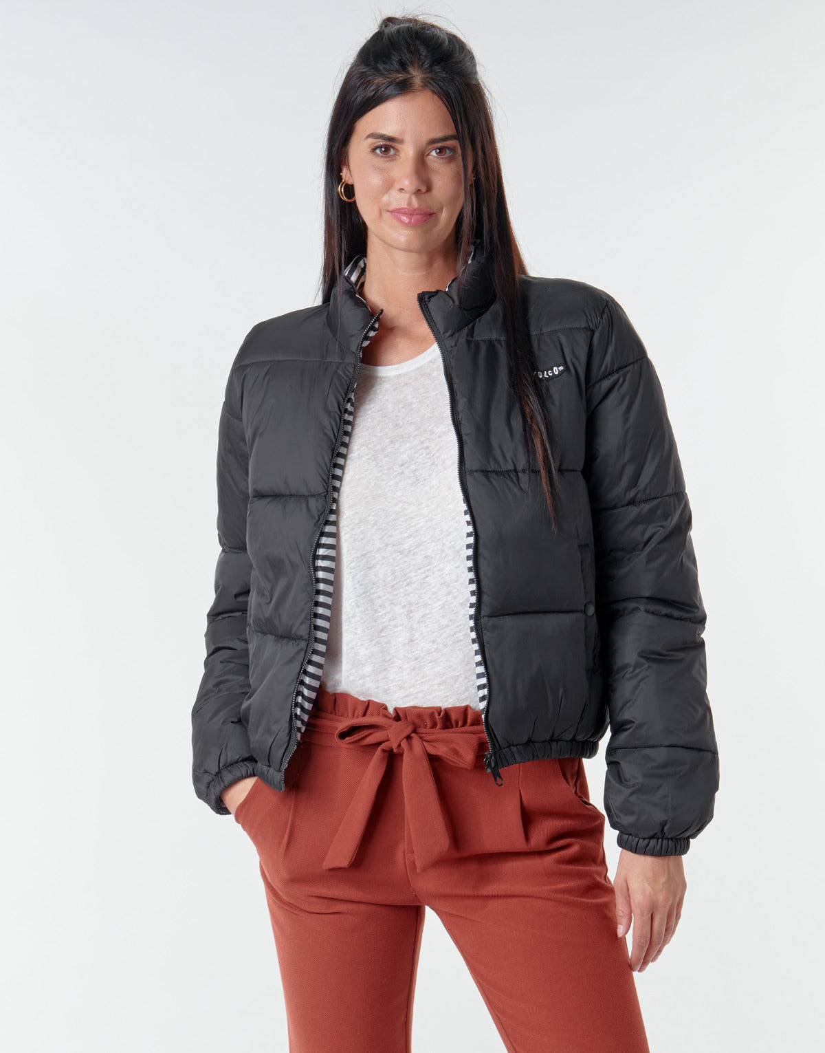 Piumino Donna Volcom  PUFFS N STUF REV JKT  Nero