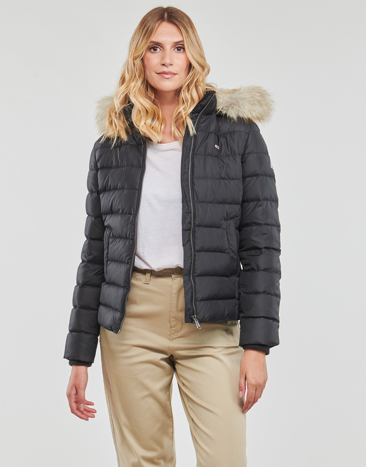 Piumino Donna Tommy Jeans  TJW BASIC HOODED DOWN JACKET  Nero