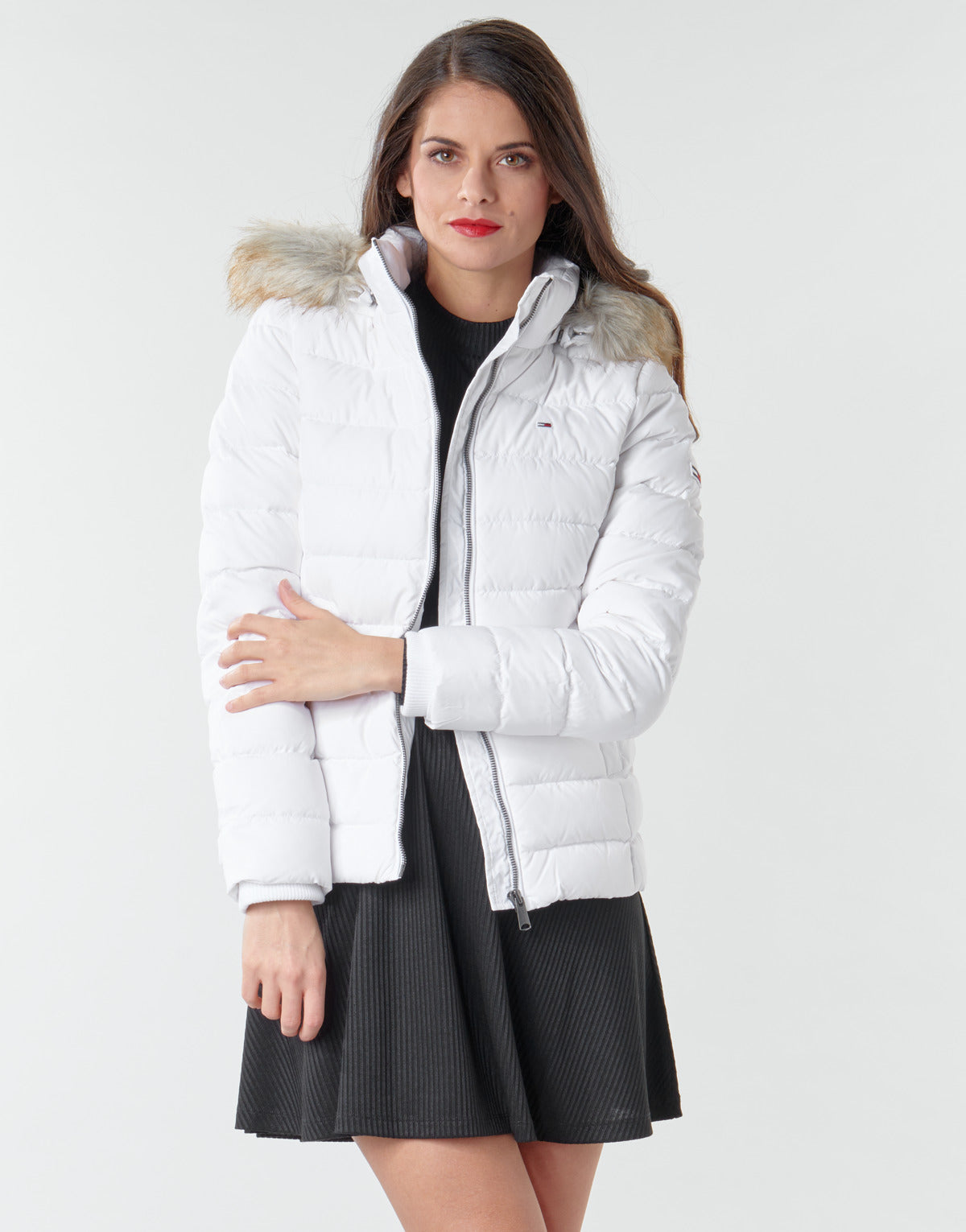 Piumino Donna Tommy Jeans  TJW BASIC HOODED DOWN JACKET  Bianco