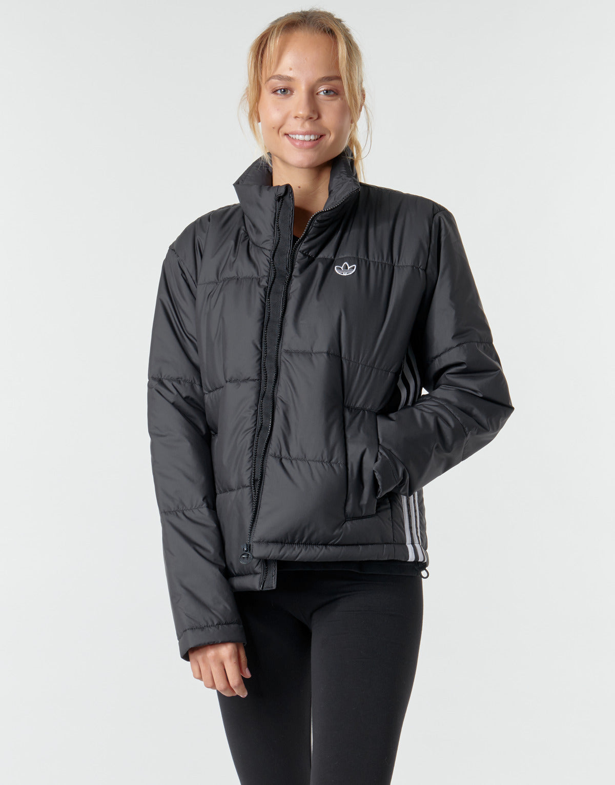 Piumino Donna adidas  SHORT PUFFER  Nero