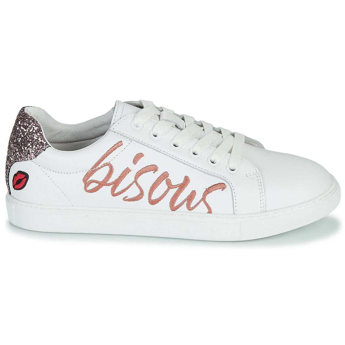 Sneakers basse Donna Bons baisers de Paname  SIMONE BISOUS  Bianco