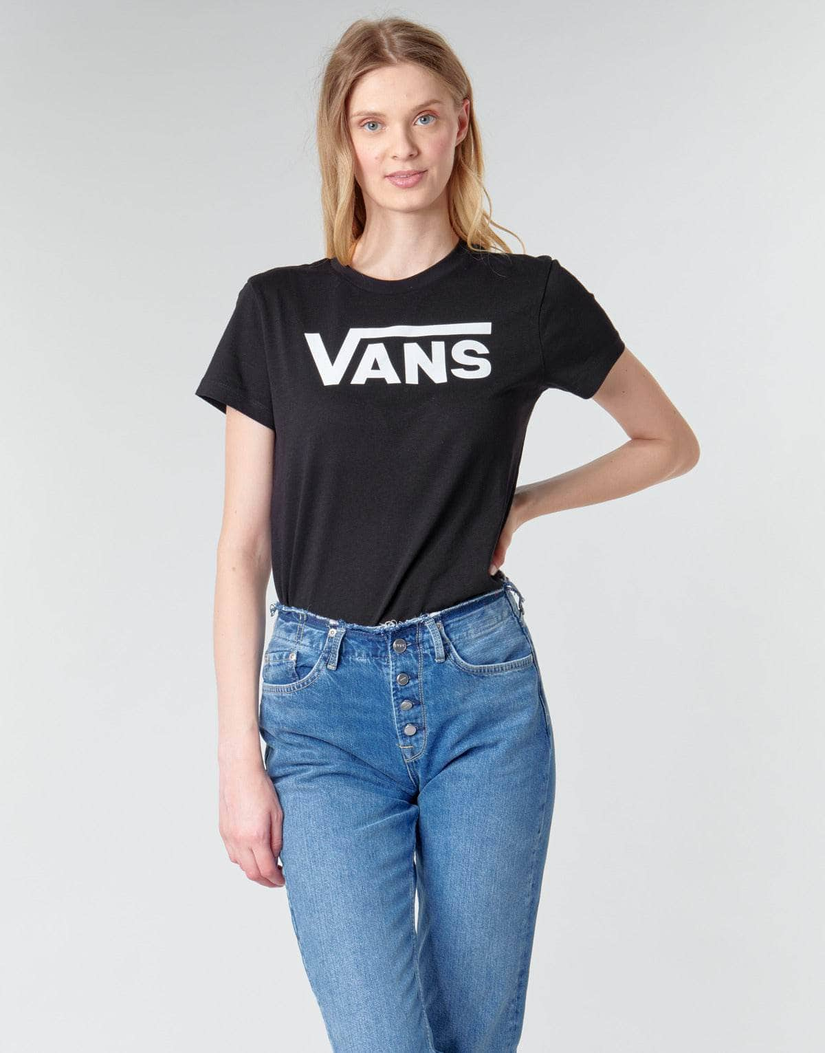 T-shirt Donna Vans  FLYING V CREW TEE  Nero