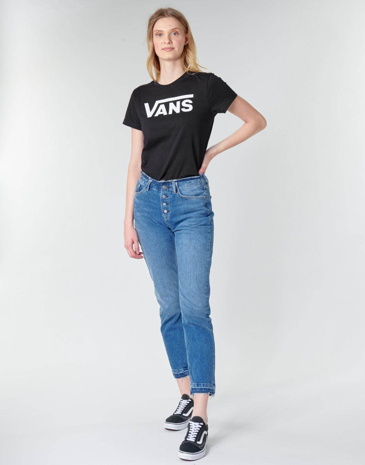 T-shirt Donna Vans  FLYING V CREW TEE  Nero