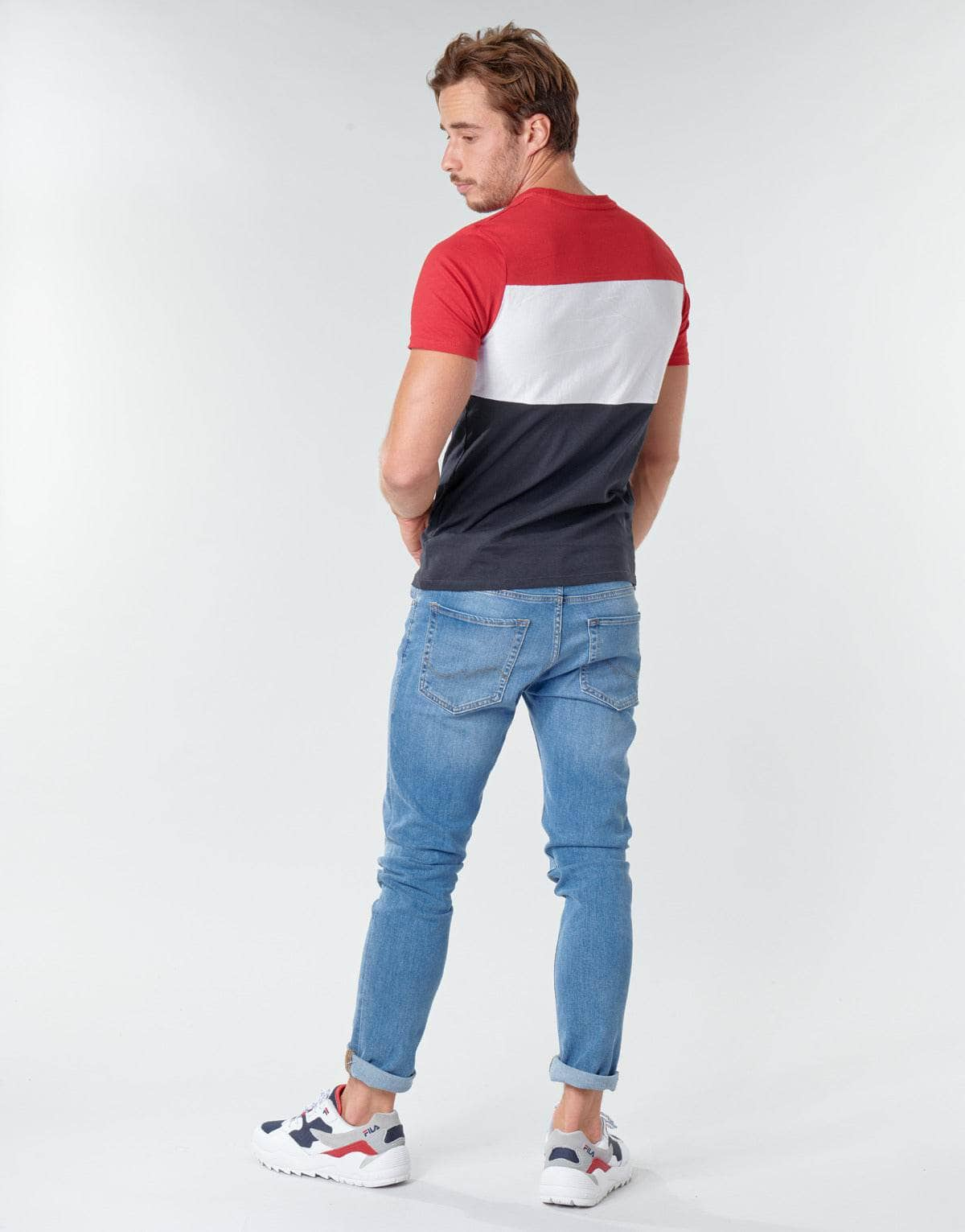 T-shirt Uomo Jack & Jones  JJELOGO BLOCKING  Rosso