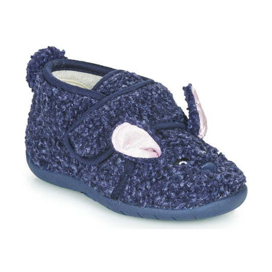 Pantofole bambini ragazza Little Mary  LAPINVELCRO  Blu