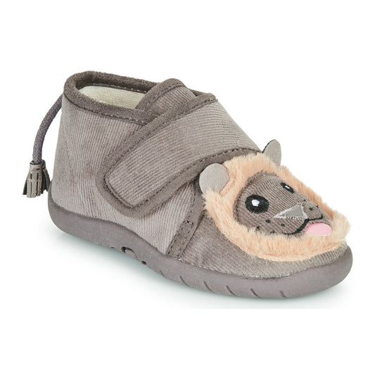 Pantofole bambini ragazzo Little Mary  LIONVELCRO  Grigio