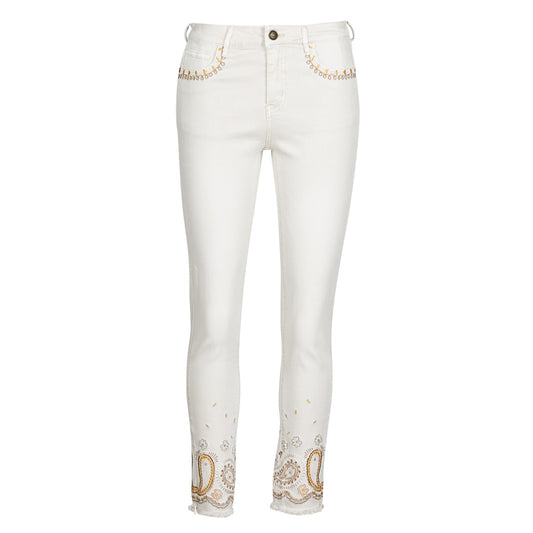 Jeans Slim Donna Desigual  PAISLEY  Bianco