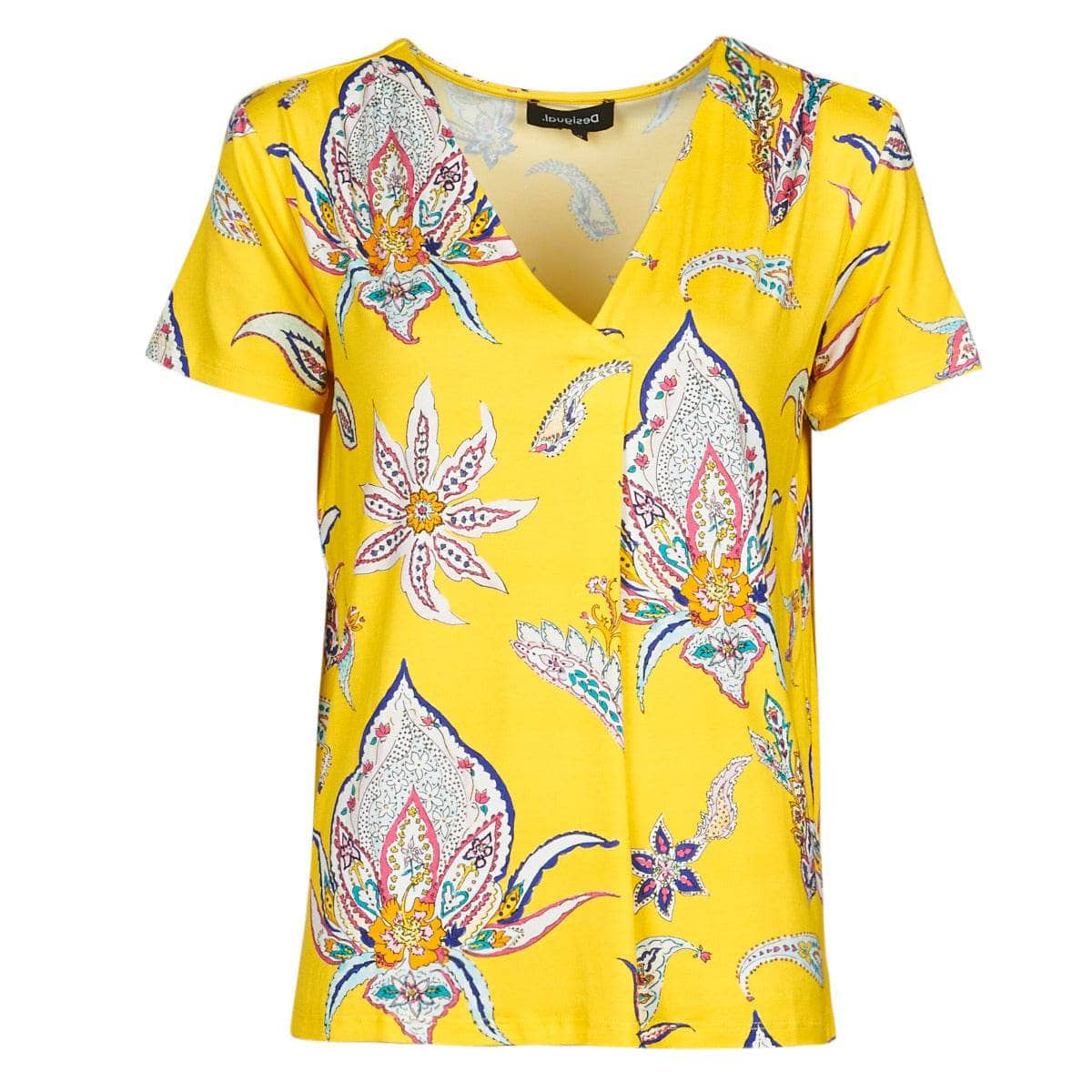 T-shirt Donna Desigual  LEMARK  Giallo