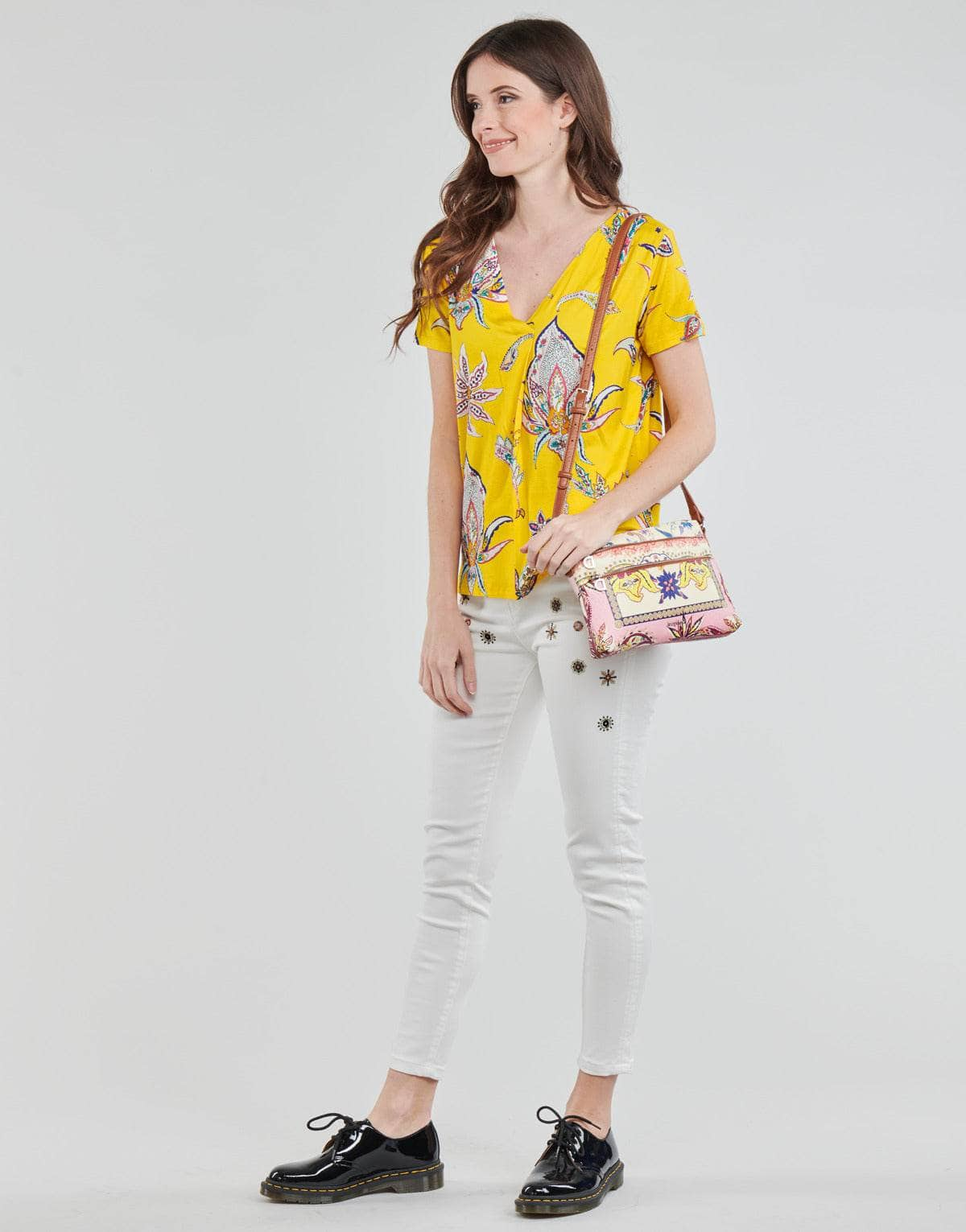 T-shirt Donna Desigual  LEMARK  Giallo