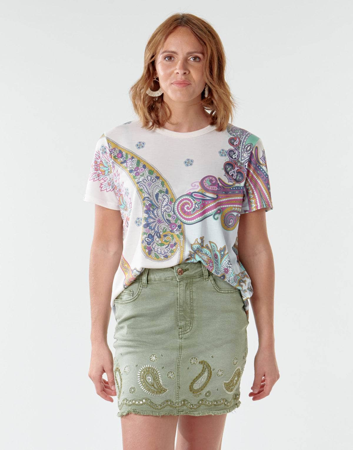 T-shirt Donna Desigual  POPASLEY  Multicolore