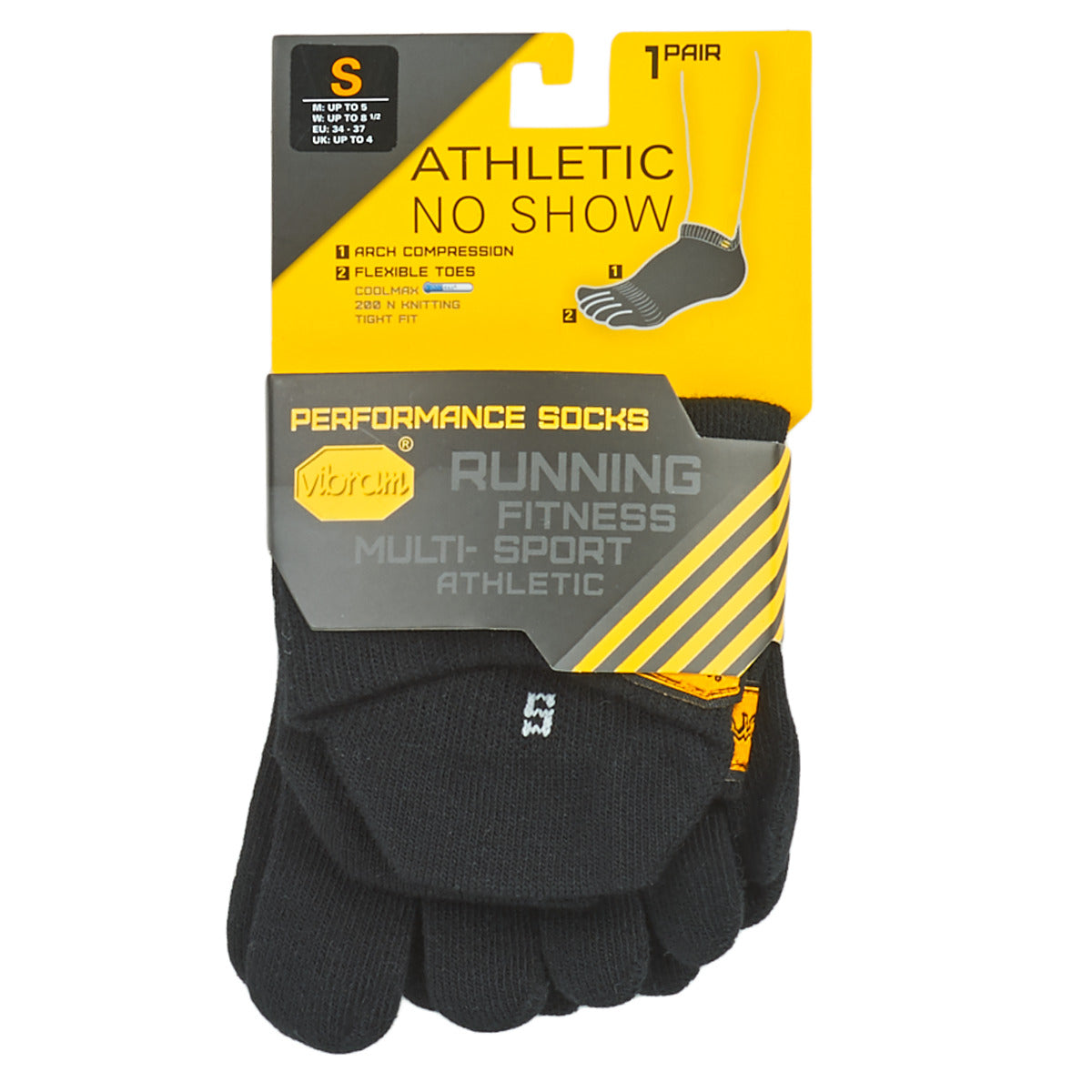 Calze sportive Donna Vibram Fivefingers  ATHLETIC NO SHOW  Nero