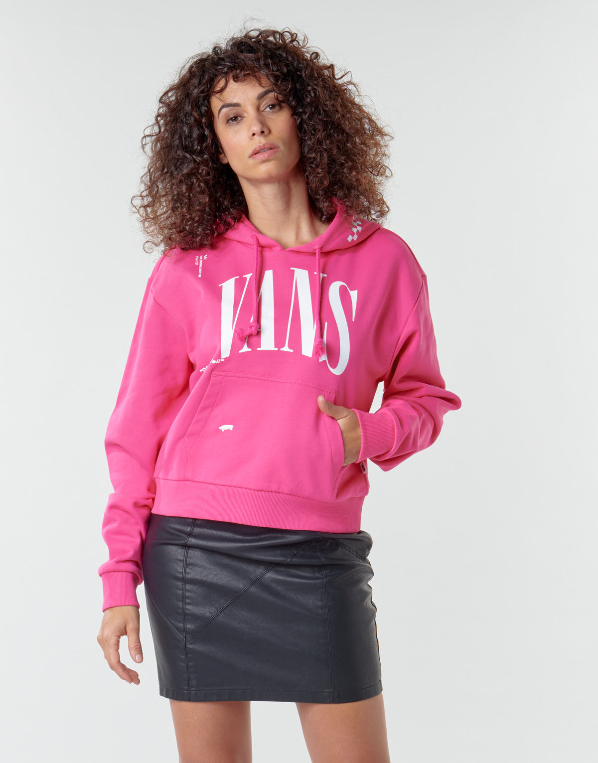 Felpa Donna Vans  WM KAYE CROP HOODIE  Rosa