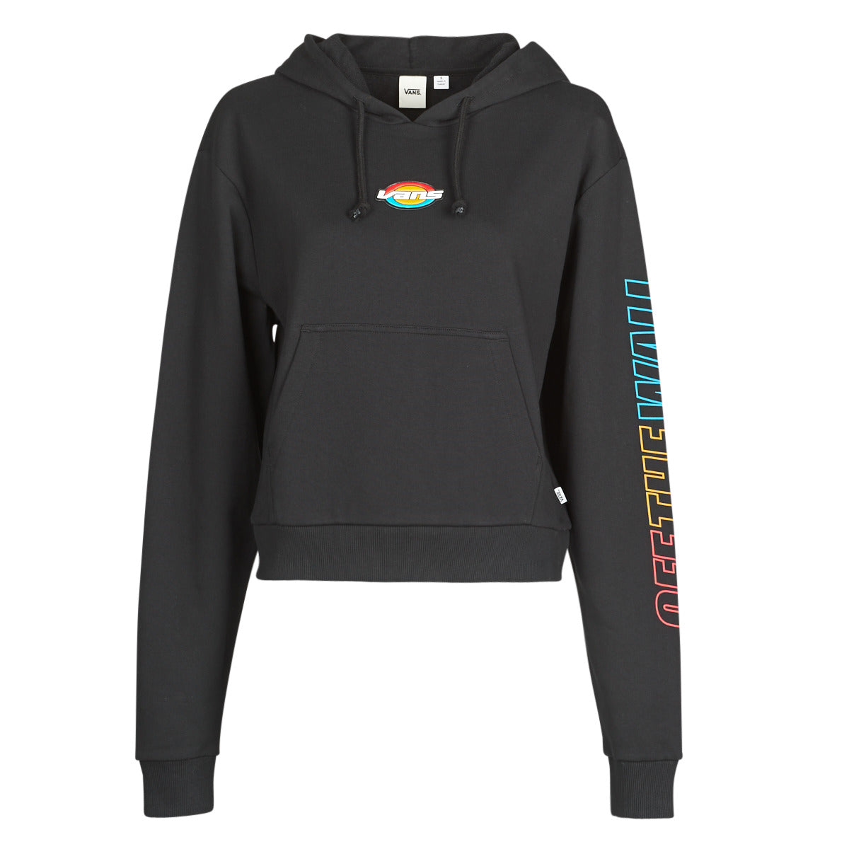 Felpa Donna Vans  WM OVAL TEEN HOODIE  Nero