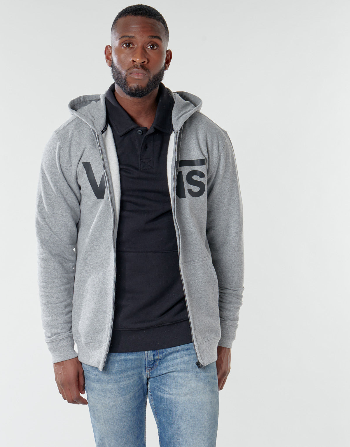 Felpa Uomo Vans  VANS CLASSIC ZIP HOODIE II  Grigio