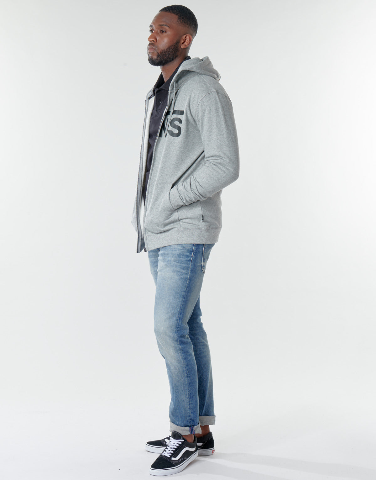 Felpa Uomo Vans  VANS CLASSIC ZIP HOODIE II  Grigio