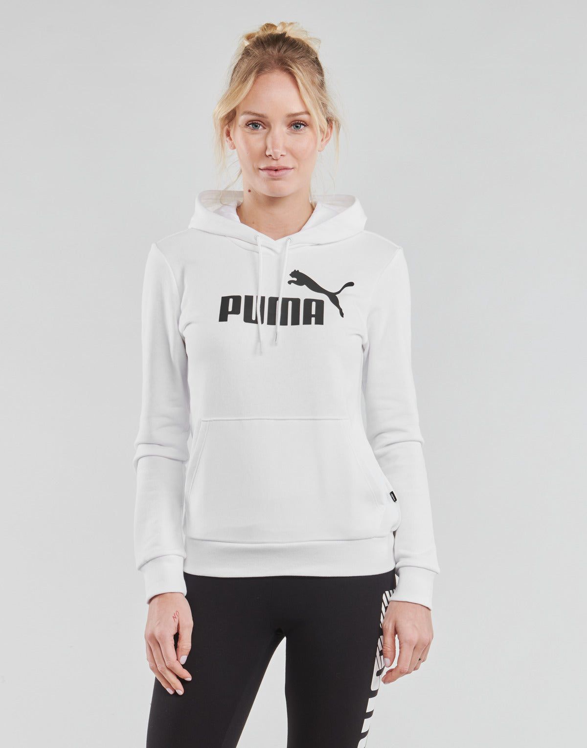 Felpa Donna Puma  ESS LOGO HOODY TR  Bianco