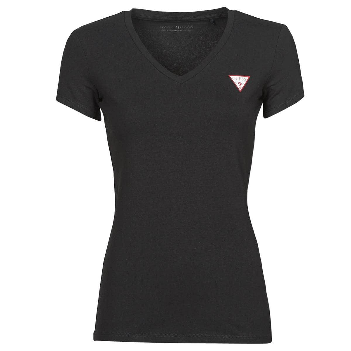 T-shirt Donna Guess  SS VN MINI TRIANGLE TEE  Nero