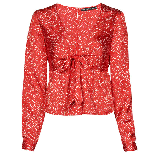 Camicetta Donna Guess  NEW LS GWEN TOP  Rosso