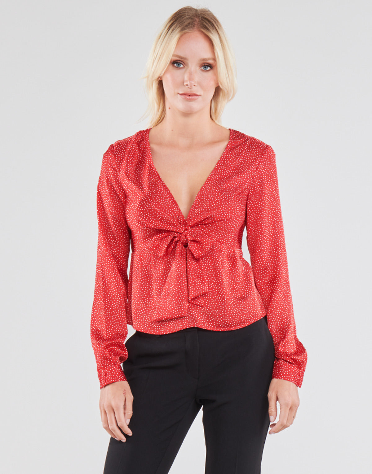 Camicetta Donna Guess  NEW LS GWEN TOP  Rosso