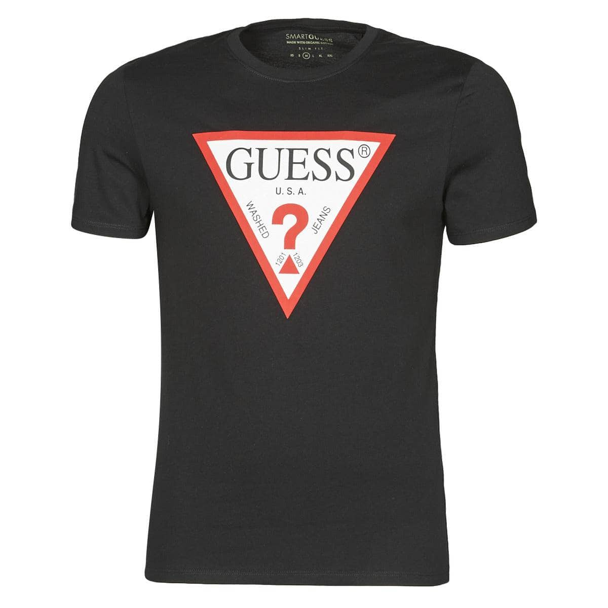 T-shirt Uomo Guess  CN SS ORIGINAL LOGO TEE  Nero