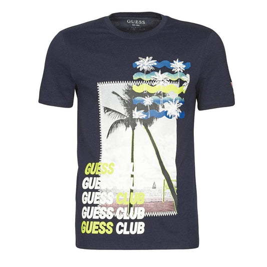 T-shirt Uomo Guess  GUESS CLUB CN SS TEE  Blu