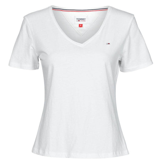 T-shirt Donna Tommy Jeans  SOFT JERSEY V NECK  Bianco