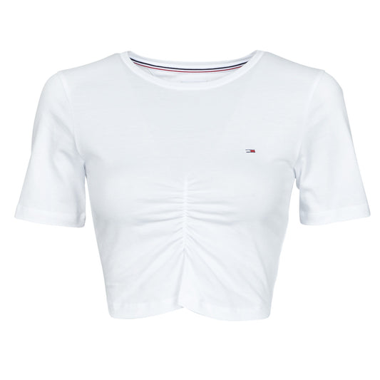 Camicetta Donna Tommy Jeans  TJW CROP RUCHE TOP  Bianco