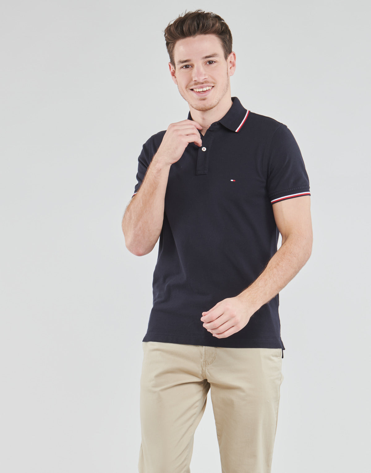 Polo Uomo Tommy Hilfiger  TOMMY TIPPED SLIM POLO  Blu