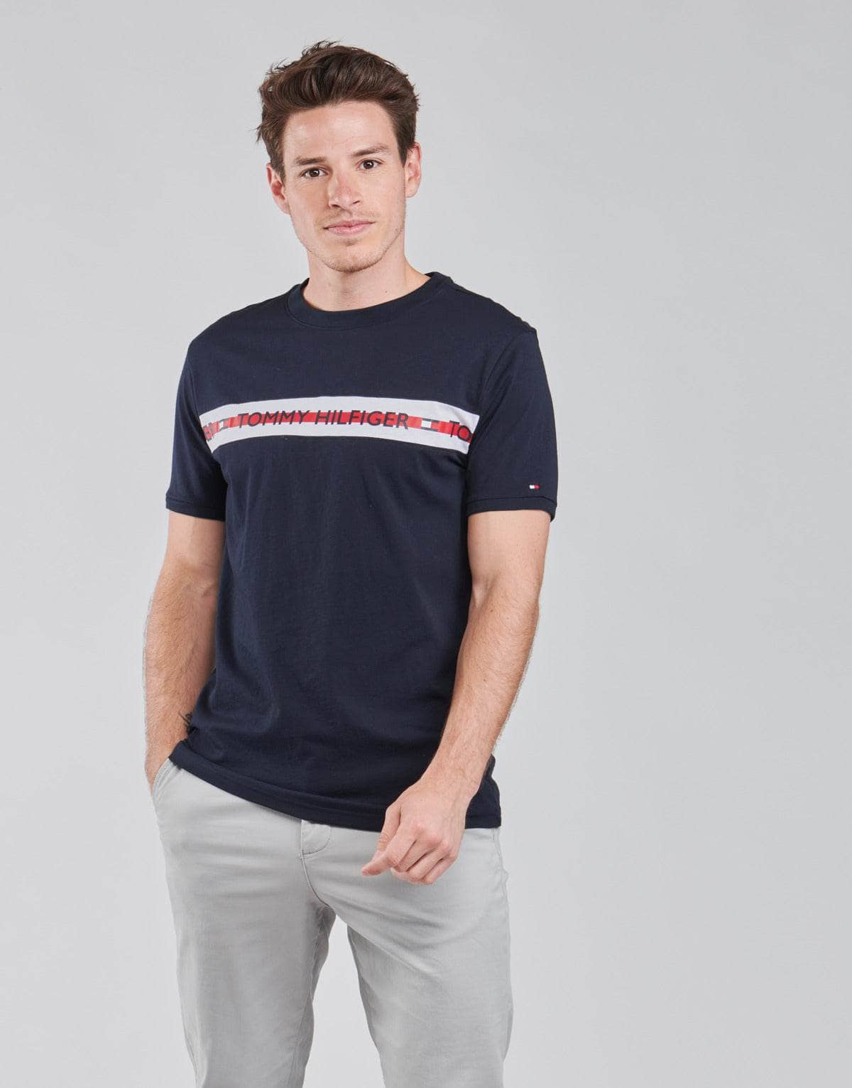 T-shirt Uomo Tommy Hilfiger  CN SS TEE LOGO  Blu