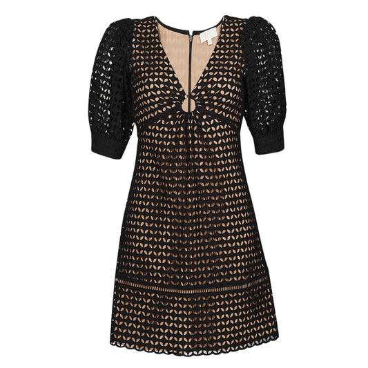 Abito corto Donna MICHAEL Michael Kors  GEO EYELET MINI DRESS  Nero