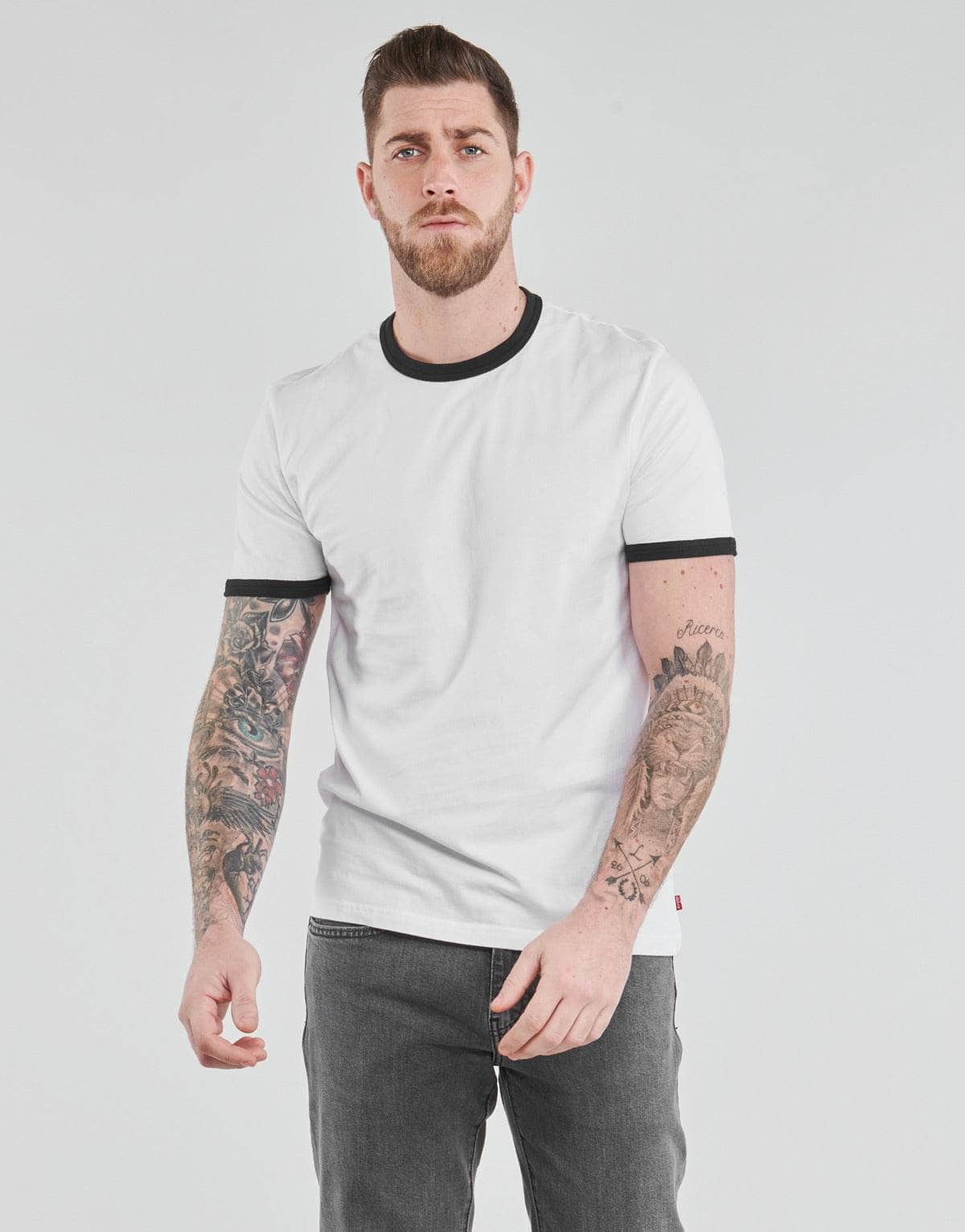 T-shirt Uomo Levis  SS RINGER TEE  Bianco