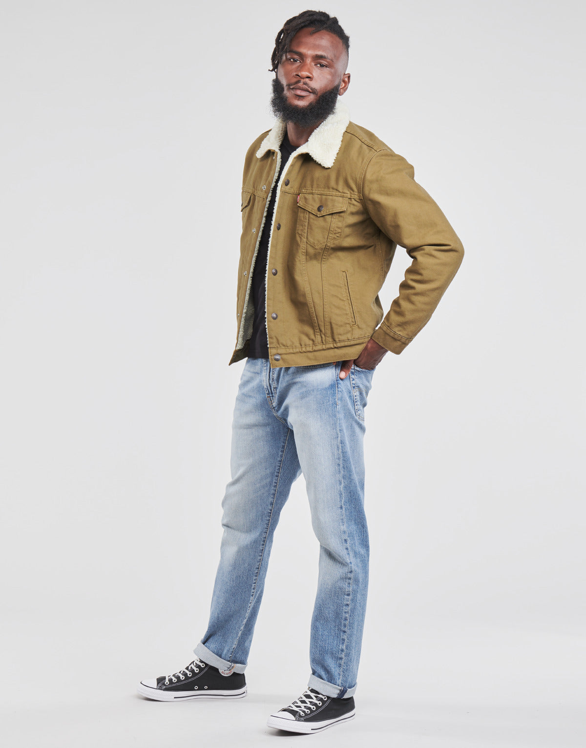 Giacca in jeans Uomo Levis  TYPE 3 SHERPA TRUCKER  Marrone