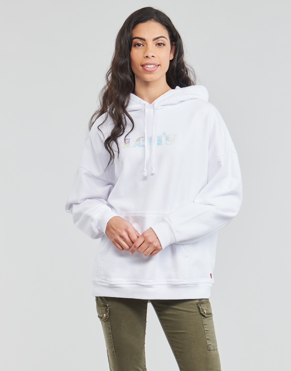 Felpa Donna Levis  GRAPHIC RIDER HOODIE  Bianco