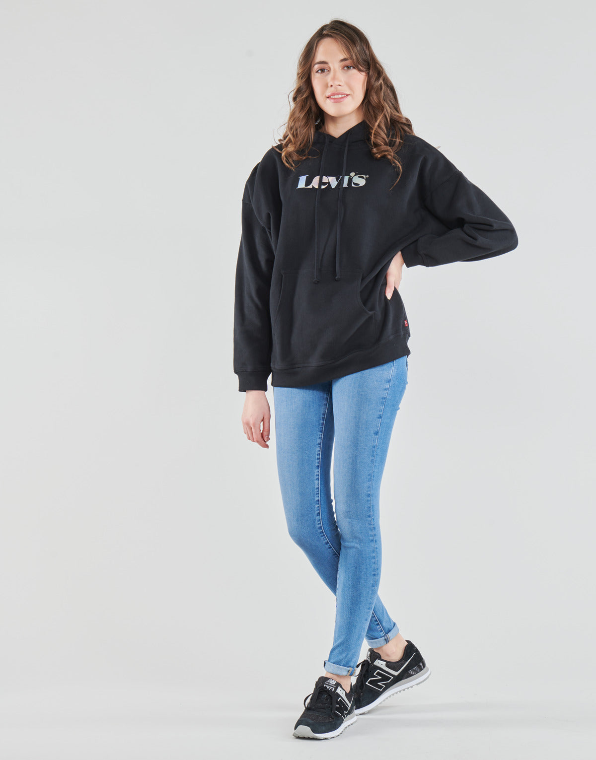 Felpa Donna Levis  GRAPHIC RIDER HOODIE  Nero