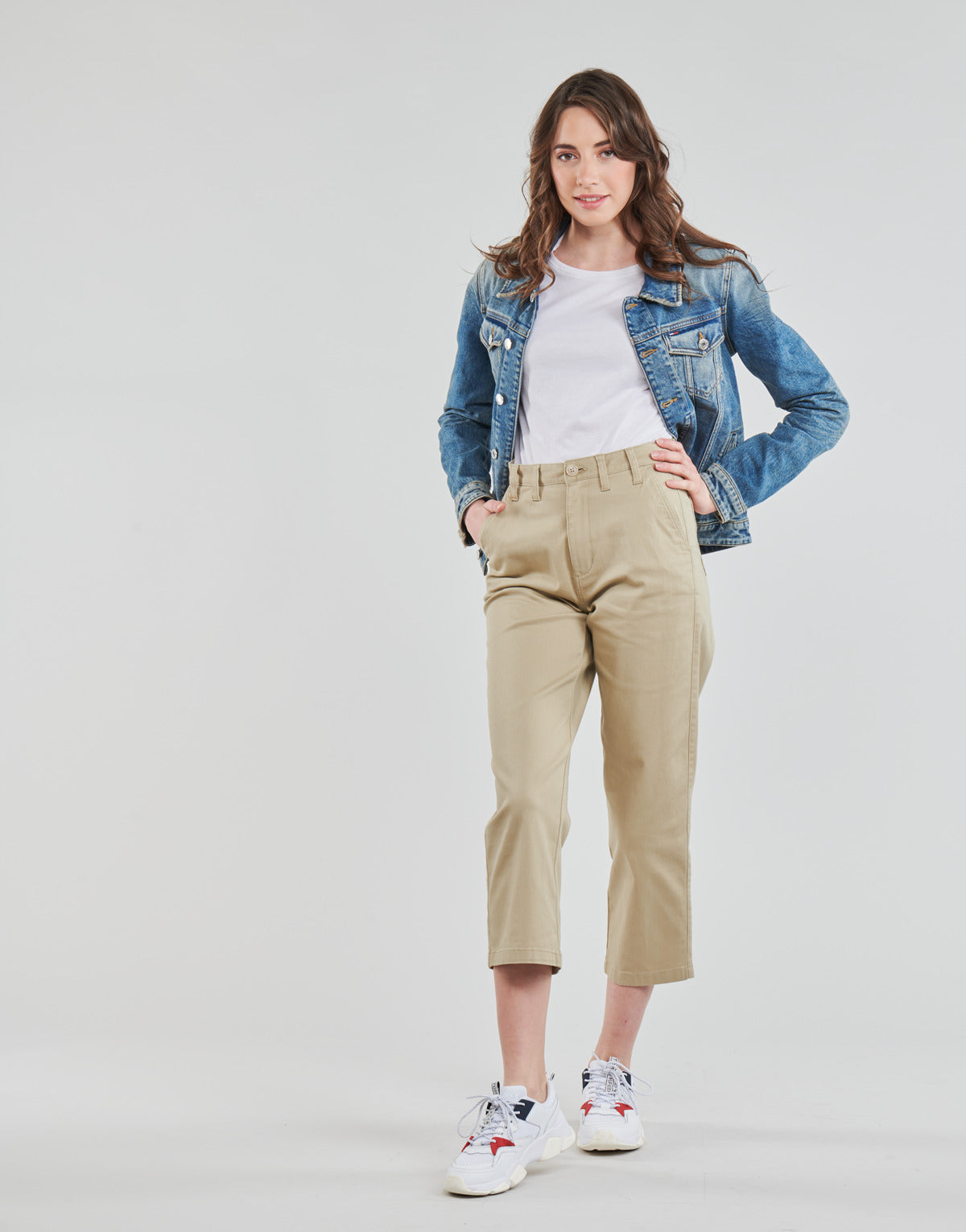 Pantalone Chino Donna Tommy Jeans  TJW HIGH RISE STRAIGHT  Beige