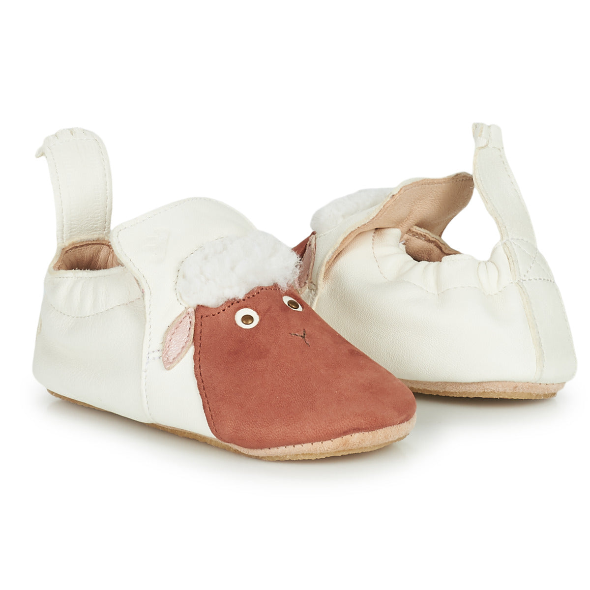 Pantofole bambini ragazzo Easy Peasy  BLUBLU MOUTON  Bianco