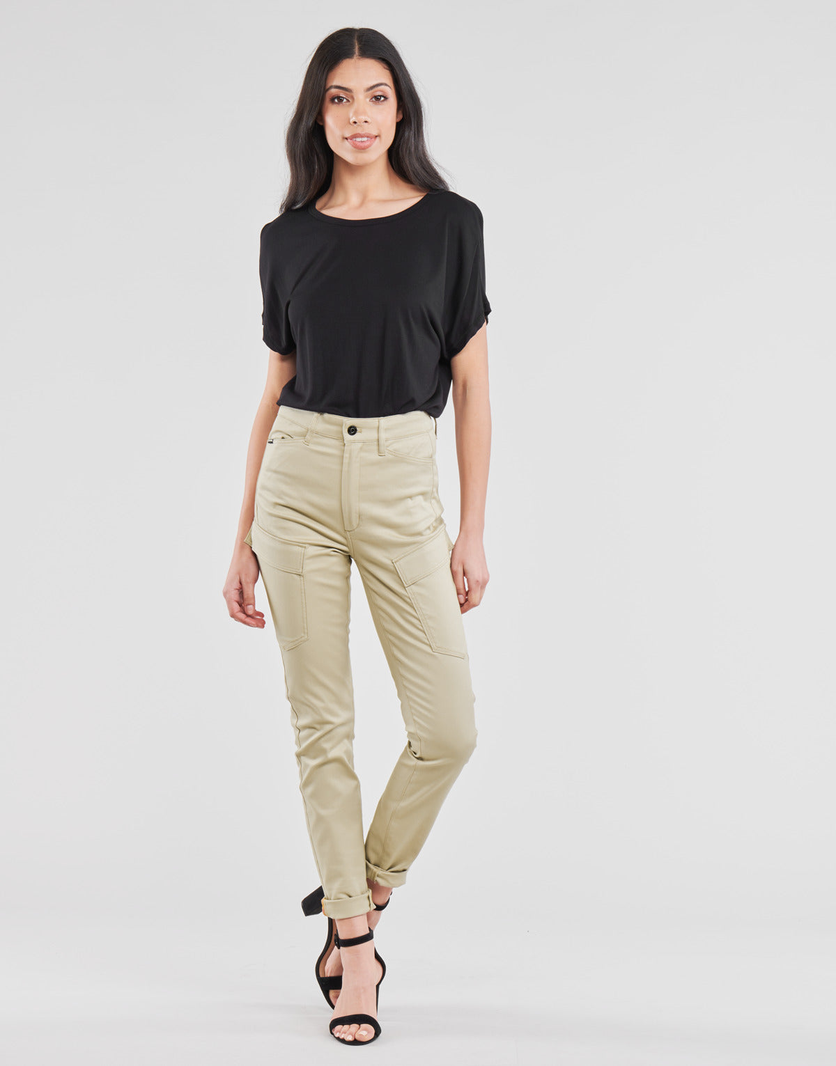 Pantalone Cargo Donna G-Star Raw  HIGH G-SHAPE CARGO SKINNY PANT WMN  Beige