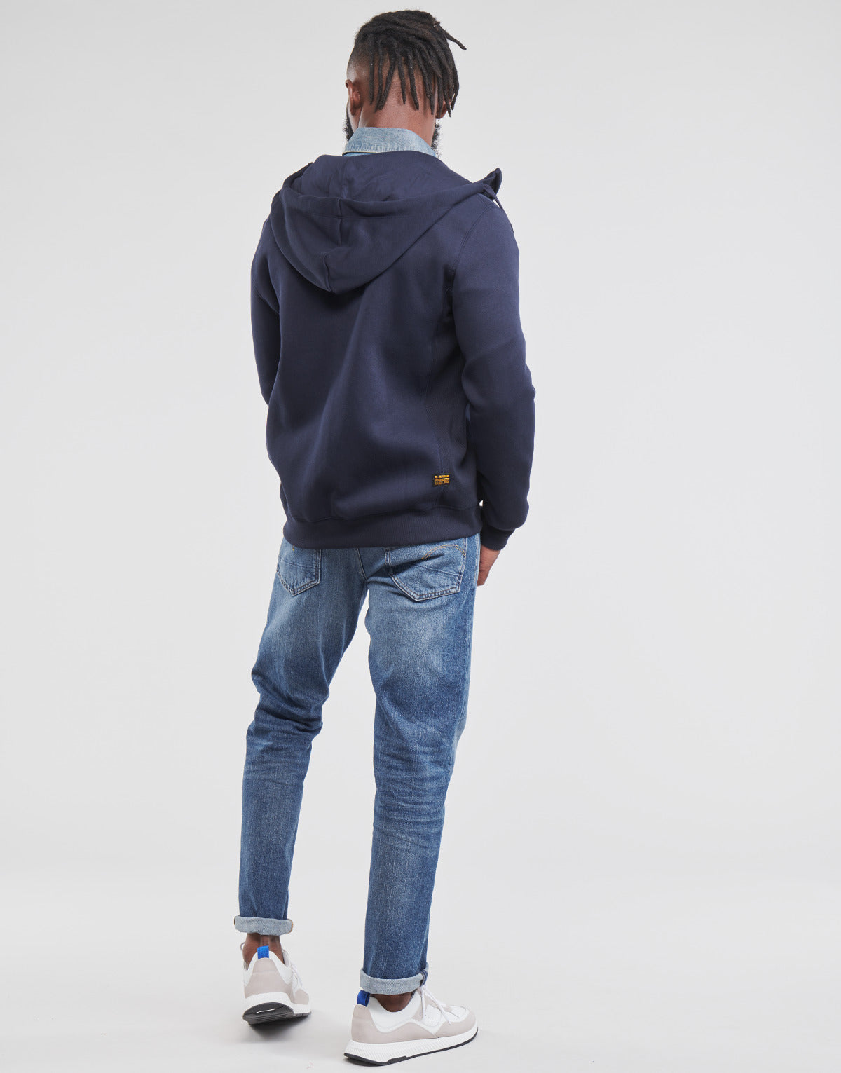 Felpa Uomo G-Star Raw  PREMIUM BASIC HOODED ZIP SWEATER  Blu