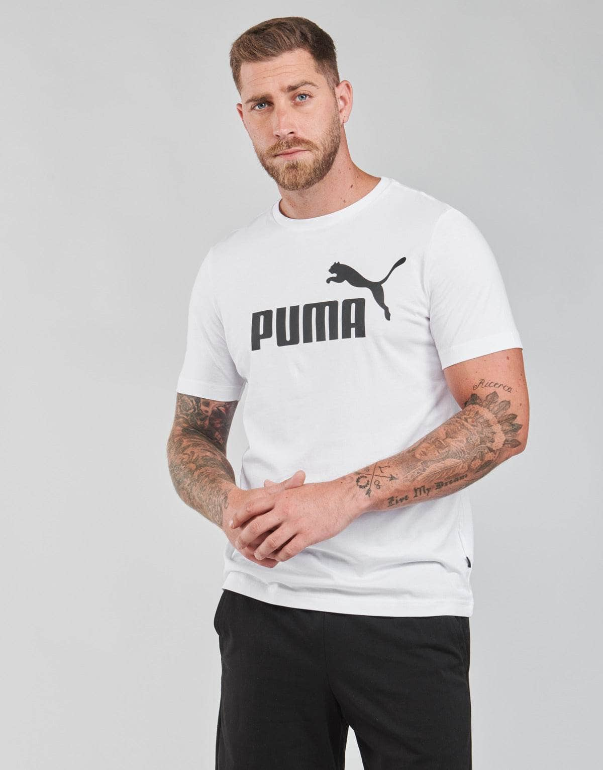 T-shirt Uomo Puma  ESS LOGO TEE  Bianco