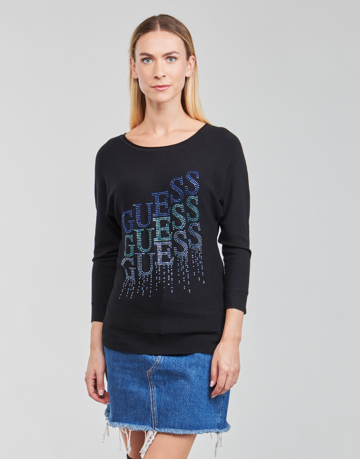 Maglione Donna Guess  CLAUDINE BAT SLEEVE SWTR  Nero