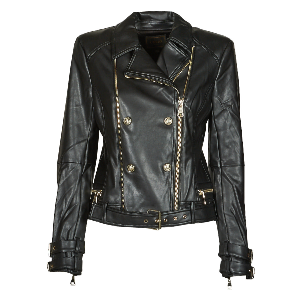 Giubbotto Donna Guess  OLIVIA MOTO JACKEY  Nero