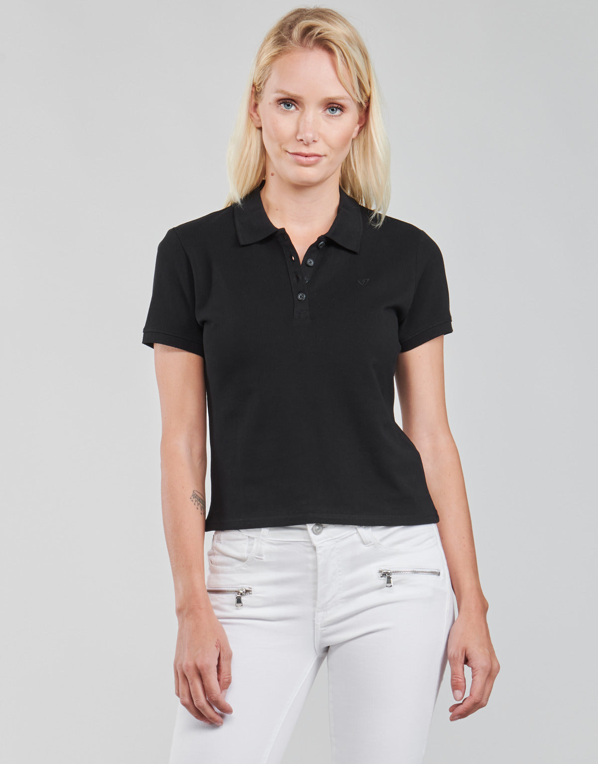 Polo Donna Guess  ES SS GUESS LOGO PIQUE POLO  Nero