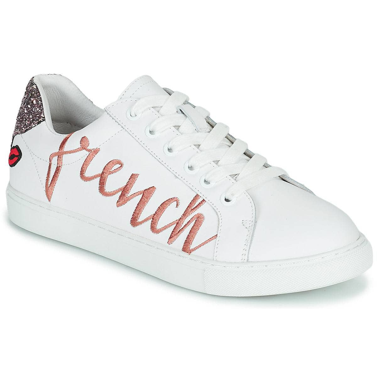 Sneakers basse Donna Bons baisers de Paname  SIMONE FRENCH KISS  Bianco